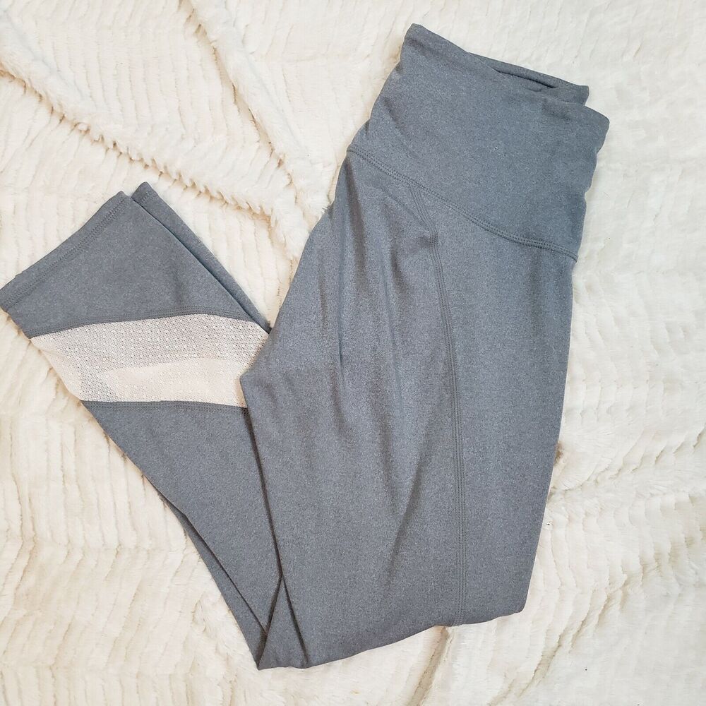 Athleta Womens Gray White Elastic Waist Pull On Comfort Activewear Pants Size XS